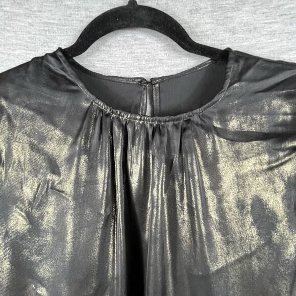 Wayf Josaline Metallic Long Sleeve Blouse Size Medium M Shimmering - Picture 2 of 16